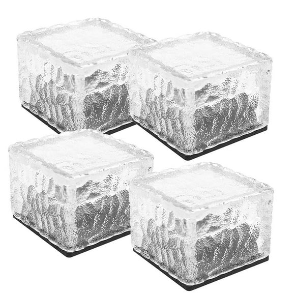 New Solar LED Ice Brick Light Imitation Glass Outdoor Courtyard Floor Tile Light warm light