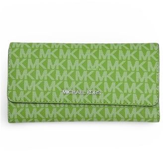 Michael Kors Carson Large Crocodile Embossed Wallet Light Cream