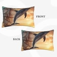 thumbnail image 2 of Pofeuu Sailing Dancing Dolphin Print Polyester Microfiber Plush Pillowcases, Super Soft and Cozy Pillow Case Covers with Envelop Closure（Pillow core not included）-20"x30", 2 of 6