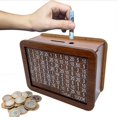thumbnail image 1 of With Counter Piggy Bank Household Kids Gift Wooden Crafts, 1 of 3