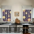 thumbnail image 4 of Kitchen Curtains 36 Inch Short - 3 Panel Set, Gothic Celestial Sun and Moon Print, Mystical Starry Night Astrology Aesthetic, Rod Pocket Window Curtain, Easy Wash, 4 of 6