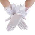 thumbnail image 3 of Women's Short Lace Mitten Gloves Elegant Tea Length for Bridal and Evening Attire, 3 of 6