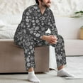 thumbnail image 7 of Daiia simple white Snowflake for Men's Long-Sleeved Pajama Set – Soft & Comfortable Sleepwear Button-Up Pajamas Cozy Lounge Wear-X-Large, 7 of 7