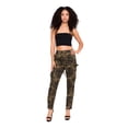 thumbnail image 6 of American Bazi Women's High Waist Drawstring Waist Cargo Joggers RJJ2898 - Olive Camo - Small, 6 of 6