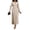 #0005-Beige, variant on Uootdi Womens Satin Dresses Long Puff Sleeve Round Neck Pleated Maxi Dresses Formal Dresses Elegant Evening Style Gift