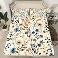 thumbnail image 2 of Manfei Teens Chic Flowers Girl 3pcs Twin Sheet Sets,Botanical Plants Twin Fitted Sheet,Spring Graden Breathable Flat Sheet,Microfiber Bedroom Decor, 2 of 7
