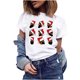 thumbnail image 4 of Puntoco Mujer Casual Cuello Redondo Manga Corta Árbol De Navidad Impreso Camiseta Top Puntoco Puntoco-4112, 4 of 8
