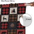 thumbnail image 6 of Cabin Retro Curtains Rustic Lodge Window Treatments, Bear Deer Moose Wild Animals Curtains for Living Room, Plaid Check Adventure Farmhouse Drapes 2 Panel Sets,52x84 Inch, 6 of 6