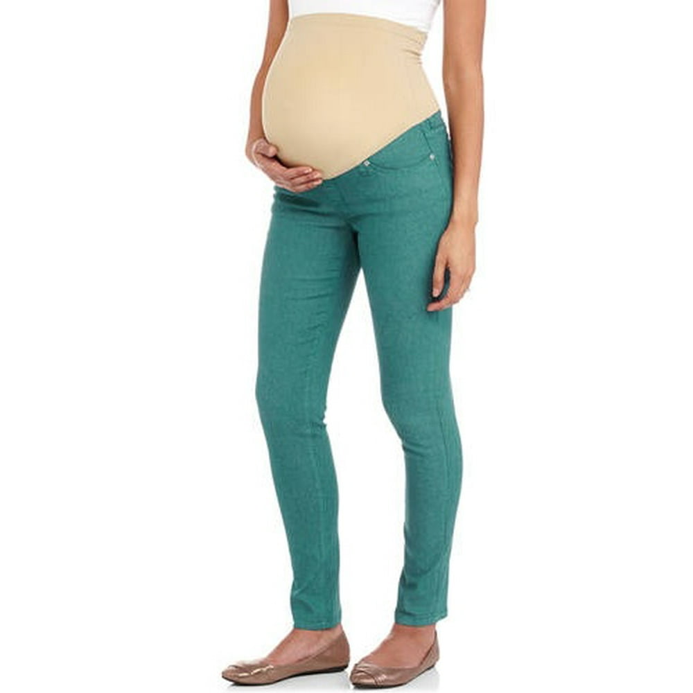 Planet Motherhood - Maternity Full Panel Colored Skinny Jeans - Walmart ...