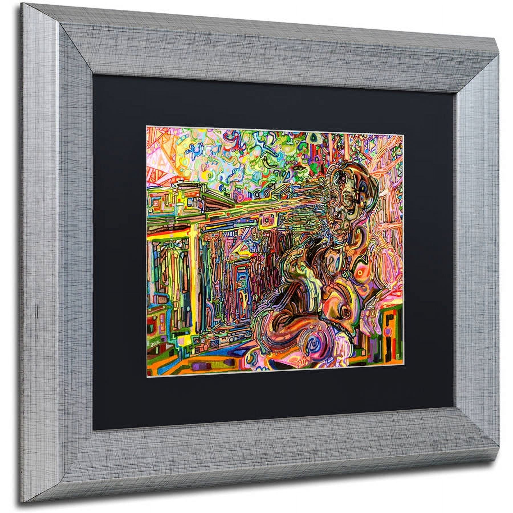 Trademark Fine Art "The Suntanning Man" Canvas Art by Josh Byer, Black Matte, Silver Frame