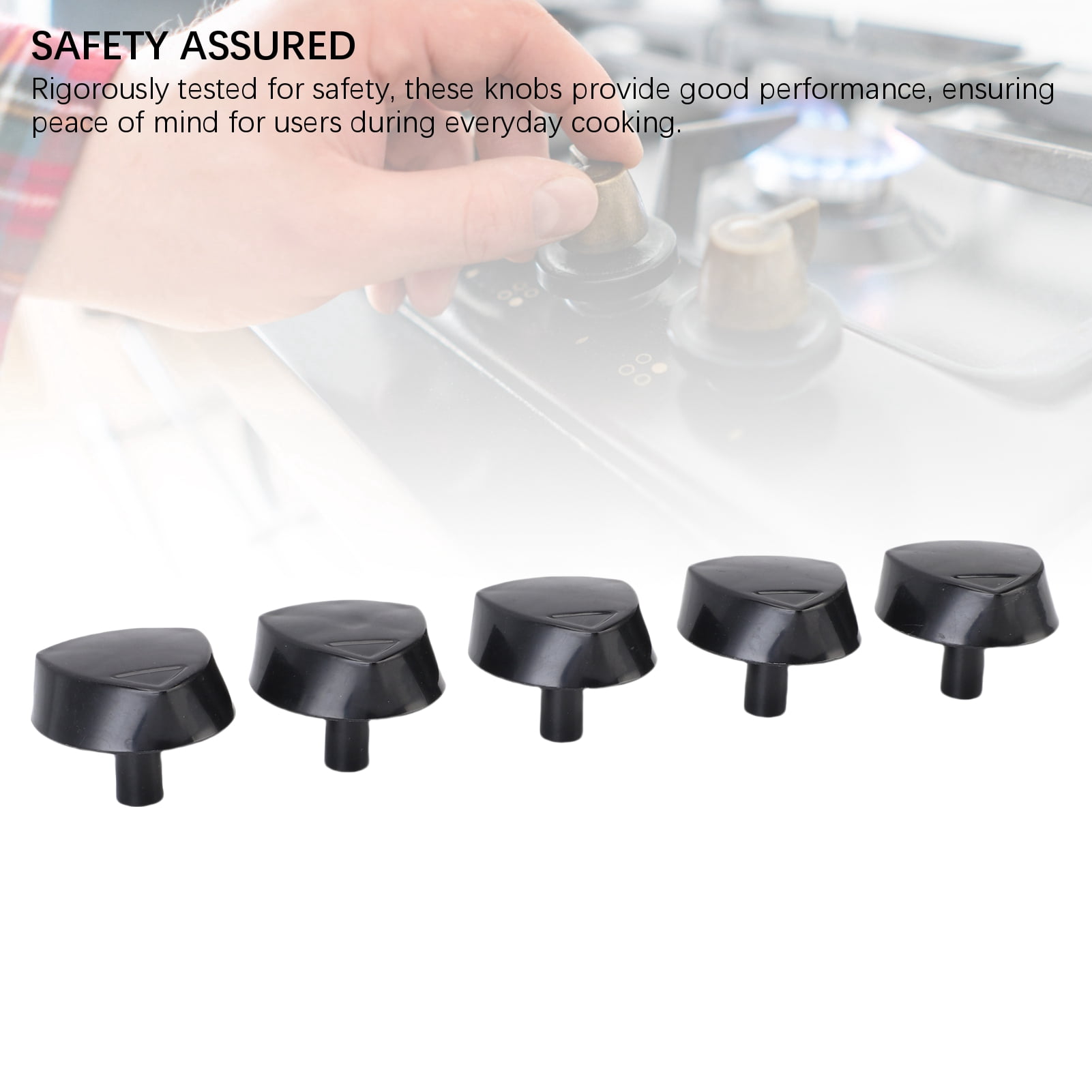 YAHHU 5 Pcs Stove Replacement Knob Universal Fit Cooktop Range Knobs for Kitchen Easy To Install 1.97 inches / 5 cm