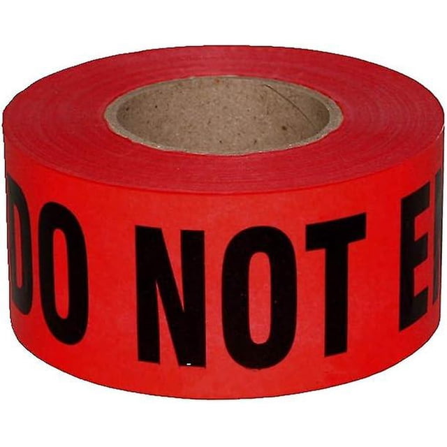 Red Danger Do Not Enter Tape Roll 3\u201d X 330 Feet - Non-Adhesive Caution Tape Barricade Tape for Danger/Hazardous Areas