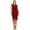 Burgundy, variant on MOA Collection Women's Plus Size Sleeveless Sheath Dress Knife PleatsTulip Skirt Front Sash Detail