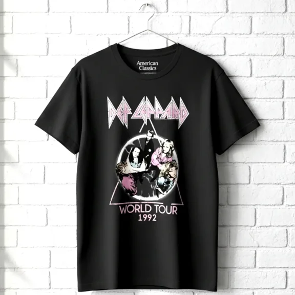 Def Leppard Adrenalize World Tour 92 Men's T Shirt (Black, Adult5XL) (Black, Adult4XL)