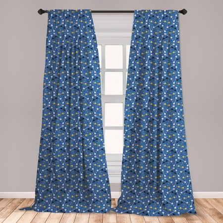Curtain Color For Sky Blue Wall Astrology Curtains 2 Panels Set, Night Sky with Constellations Concept of Astrology Birthday Holiday Spirit, Window Drapes for Living Room Bedroom, Blue Multicolor, by Ambesonne ()