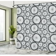 thumbnail image 5 of Ambesonne Bicycle Shower Curtain, Repeated Bike Wheels Art, 69"Wx75"L, Pearl and Charcoal Grey, 5 of 5