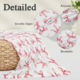 thumbnail image 6 of Pink Bow Ribbon Throw Pillow Cover, Pillowcase Protectors with Zipper, Breathable Decorative Lumbar Pillow Case Cover, Vintage Modern Art Bowknot Pillow Shams for Couch Sofa 16x24Inch, 6 of 8