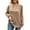 Khaki, variant on Womens Long Sleeve Shirts Pleated Crew Neck Casual Fall Fashion Tops Loose Fit Dressy Basic Trendy Clothes (Khaki, L)