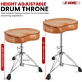 thumbnail image 4 of 5 CORE Drum Throne Padded Guitar Stool Adjustable Heavy Duty Saddle Music Chair Seat Universal for Adults & Kids with Anti Slip Rubber Feet - DS CH BR SDL HD, 4 of 6