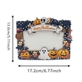 thumbnail image 4 of Qocolcyl Halloween Wooden Photo Frame, Spooky Pumpkin Black Cat Ghost Pattern Freestanding Tabletop Picture Frame, Rustic Wood Photo Ornament for Indoor Outdoor Home Party Halloween Decorations, 4 of 7