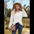 thumbnail image 4 of Camisas de Larga para Mujer, Cuello Redondo, Túnicas Informales Holgadas, Blusas Elegantes para el Trabajo, Ropa de Moda de Otoño 2025 L, 4 of 10