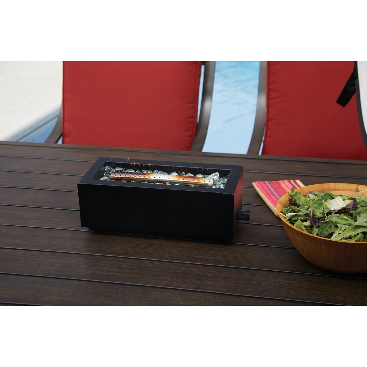 Outdoor Expressions 14 In. Rectangular Table Top Gas Fire Pit GFT-30580