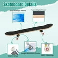 thumbnail image 4 of 31'' Complete Skateboard 7 Layer Canadian Maple Double Kick Deck Skateboards Blue watercolor Skate Board for Beginner Adult Gifts, 4 of 5