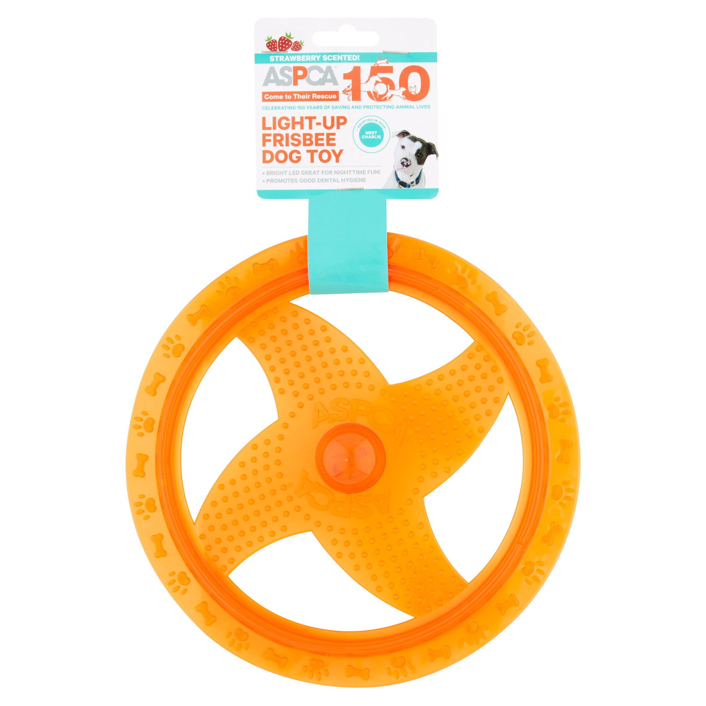 Bow Wow Pet ASPCA Strawberry Scented LightUp Frisbee Dog Toy