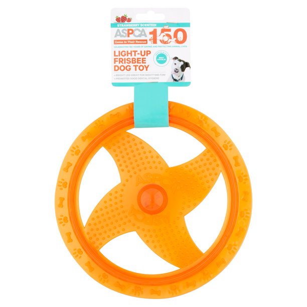 Bow Wow Pet ASPCA Strawberry Scented LightUp Frisbee Dog Toy Walmart