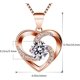 thumbnail image 5 of Collar de mujer de oro rosa Brillar colgante de corazón de plata 925 guardián del amor circonita cúbica, 5 of 5