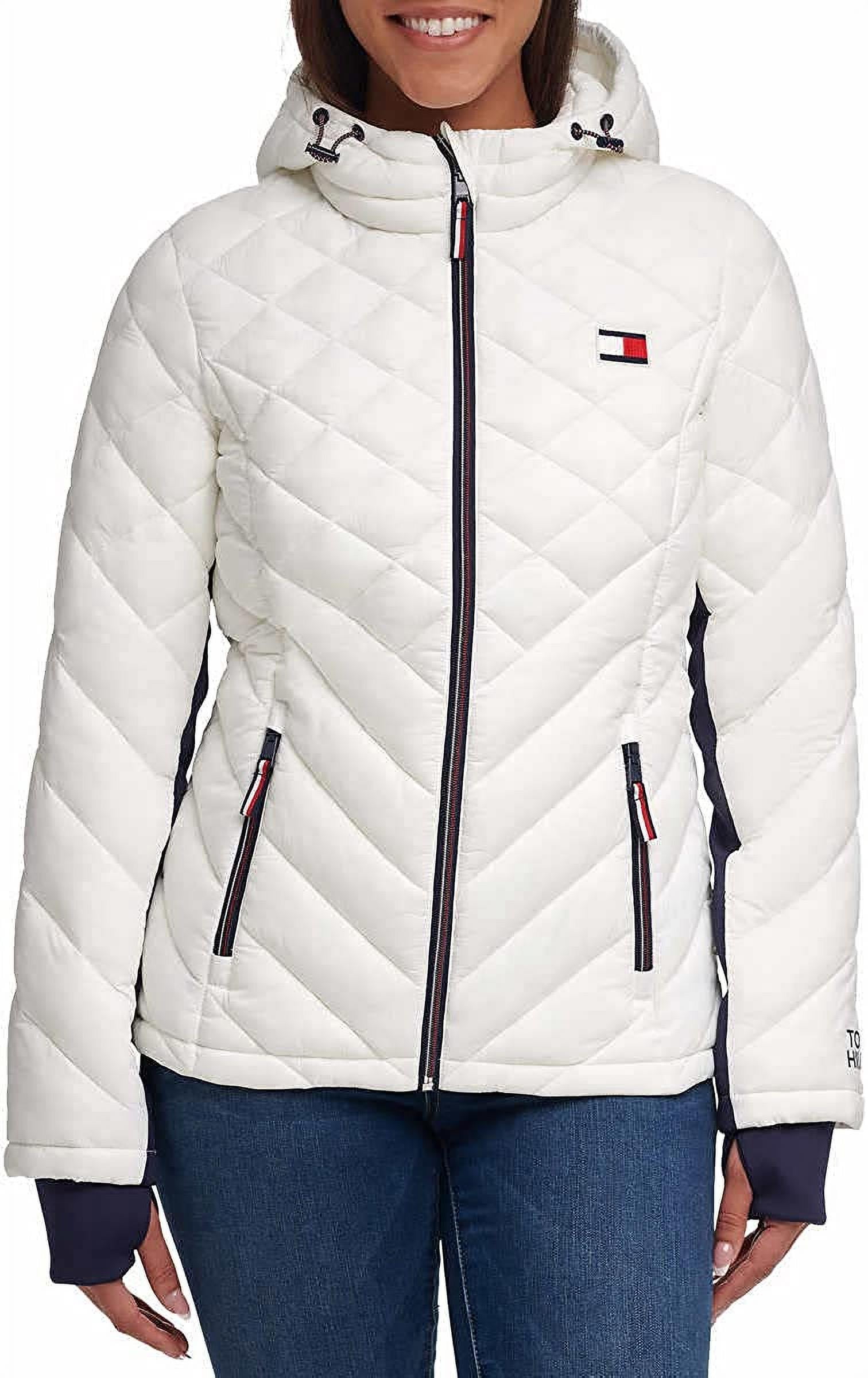 Tommy Hilfiger Packable Hooded Puffer Jacket(White,XL) -