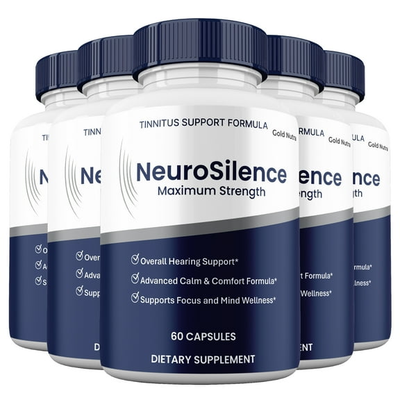 Neuro Silence Supplement Capsules, Hearing and Ear Health, NeuroSilence Pills, All Natural Formula (5 Pack)