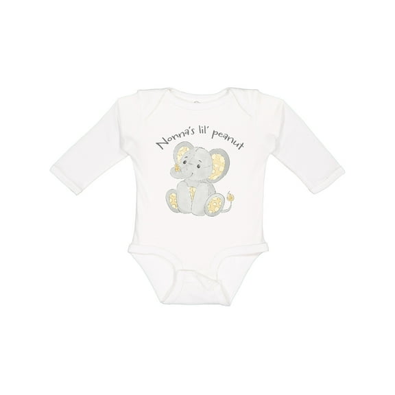 Inktastic Nonna's Lil' Peanut Boys or Girls Long Sleeve Baby Bodysuit