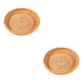 thumbnail image 4 of Thinsony Wicker Woven Round Snack Fruit Bowl Rattan Food Organizer Tray 22x4cm 2Set, 4 of 6