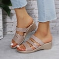 thumbnail image 6 of Zpanxa Womens Sandals Summer Ladies Lightweight Slippers Sandals Casual Wedge Heels Women's Shoes Wedge Sandals for Women Gold 38, 6 of 7