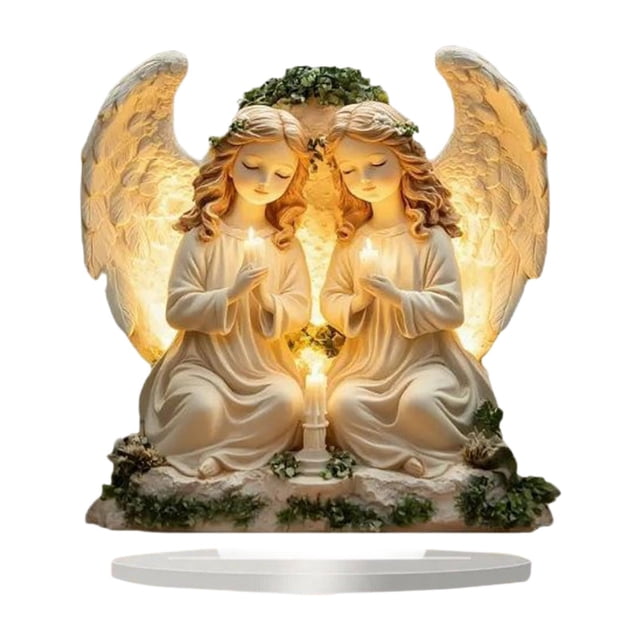 Decoración de mesa acrílica de ángel 2D Decoración de de arte de escritorio Placa decorativa para la oficina del gabinete Descripción del