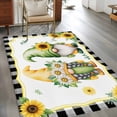 thumbnail image 3 of Summer Dwarfs Washable Area Rugs 2.7'x5', Yellow Sunflower Daisy Black Plaid Field Low Pile Throw Living Room Rug Non-Slip Sturdy Edge Binding Carpet for Indoor Entryway Bedside Kitchen, 3 of 9