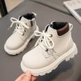 thumbnail image 6 of CAICJ98 Girl Boots Kid Waterproof Outdoor Fall Winter Comba Booties Leather Comfort Shoes Boots Toddler White (Toddler/Little Kid),13.5, 6 of 7