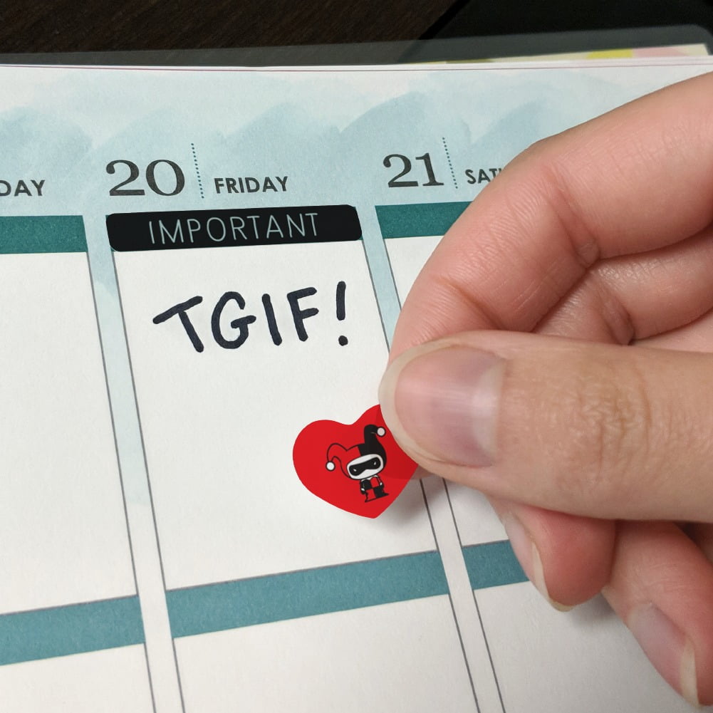 Harley Quinn Cute Chibi Character Heart Shaped Planner Calendar