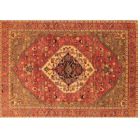 Ahgly Company Indoor Rectangle Persian Orange Traditional Area Rugs, 7' x 9'
