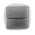 thumbnail image 3 of Off-White Corduroy Upholstered Square Pouf | Adds Style to Home Spaces | Supports 300lbs Weight, 3 of 4