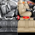 thumbnail image 5 of 2009 for TOYOTA COROLLA Car Seat Cover, Beige Car Seat Covers, PU Leather 5 Piece Full Set With a Headrest and Lumbar Support Suitable for All Seasons, Beautify the Interior of Old Cars, 5 of 8