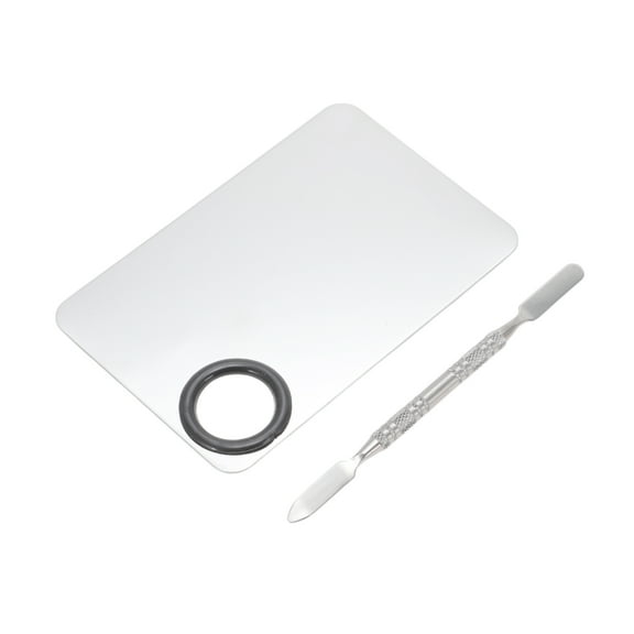 1 Set Portable Square Small Nail Art Palette Silver Tone