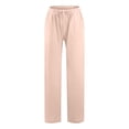 thumbnail image 5 of Flowy Pants for Women,  Women Summer Wide Leg Pants Drawstring Elastic High Waisted Lounge Pants Beach Casual Trousers with Pockets, 5 of 5