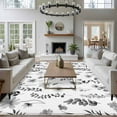 thumbnail image 3 of Large Area Rugs for Living Room Bedroom, Grey Spring Floral 8'x10' Rug Washable Carpet Runner Indoor Outdoor, Flowers Botanical Elegant Pastoral Non Slip Floor Mats Rug for Kitchen, Patio, 3 of 8