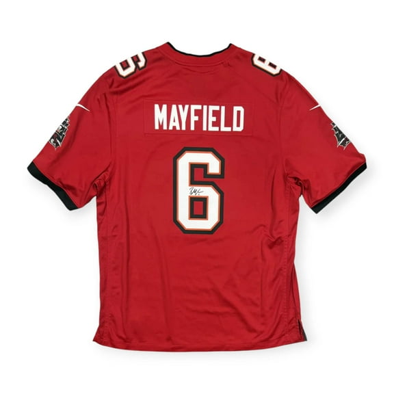 Baker Mayfield Tampa Bay Buccaneers Autographed Red Nike Game Jersey Beckett
