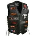 thumbnail image 2 of Event Leather ELM3920 Men's Black Leather Pre-Patched Bikers Vest w/ 6 Pockets - 23 Patches and Side Laces 2X-Large, 2 of 10