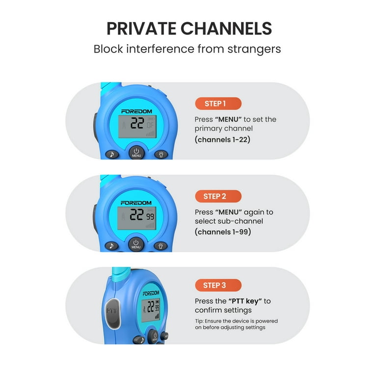 FOREDOM FD688 Rechargeable Walkie Talkies for Kids 3pk with