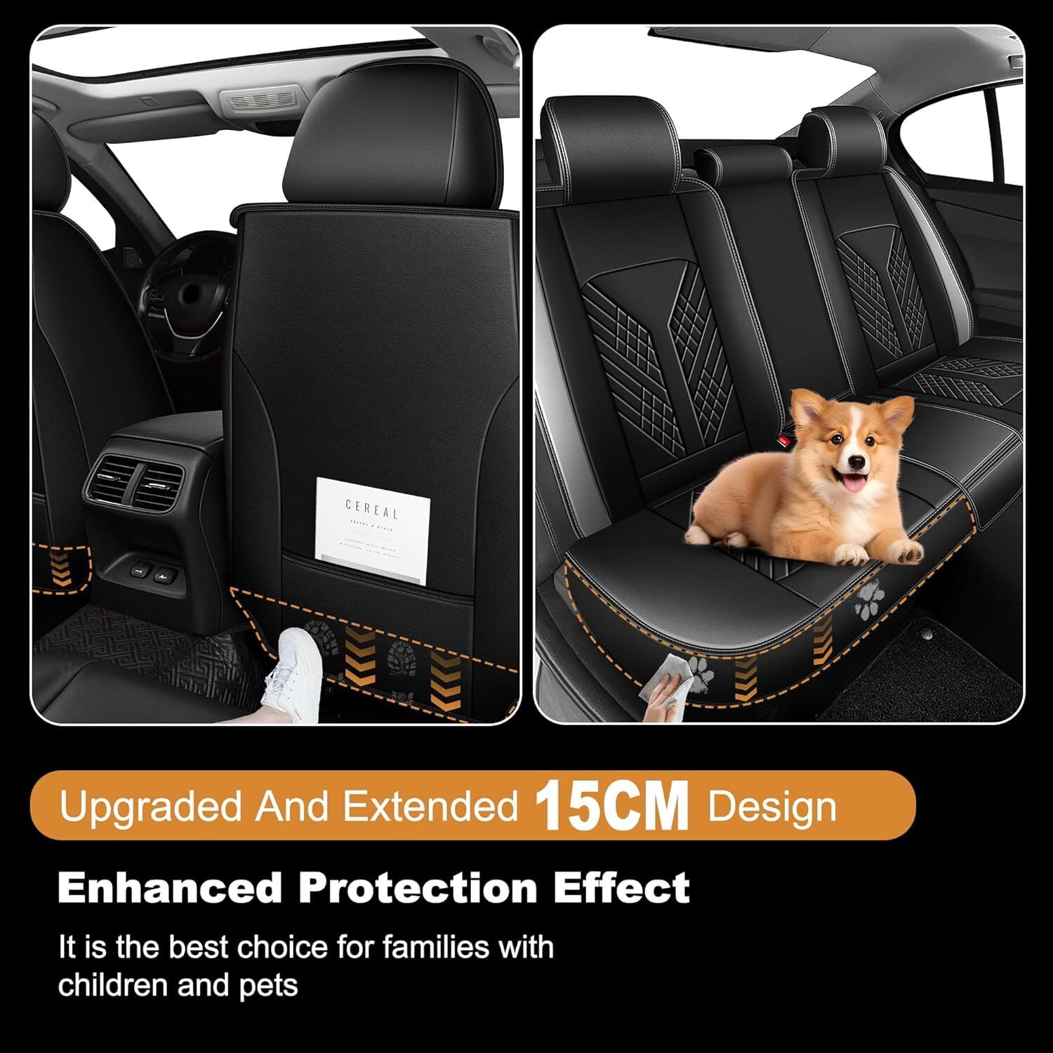 HQBQBUG Car Seat Covers Full Set Fit for Toyota Camry 2002-2025 2026 5 Seats Waterproof Leather Front and Back Car Seat Covers Protectors Grey,Full Set(2 Row 5 Seats)