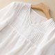 thumbnail image 5 of ICHUANYI Clearance Womens Color Casual Loose Fashion T-ShirtFive Cent Sleeve Button Tops Cotton And Linen Blouse(White, L) ICHUANYI WER2023080909940, 5 of 7